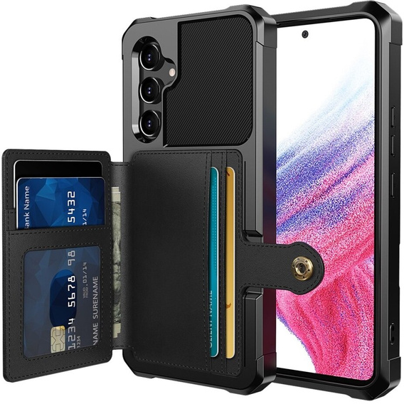Husa pentru Samsung Galaxy A54 5G, Card Holder Kickstand, negru