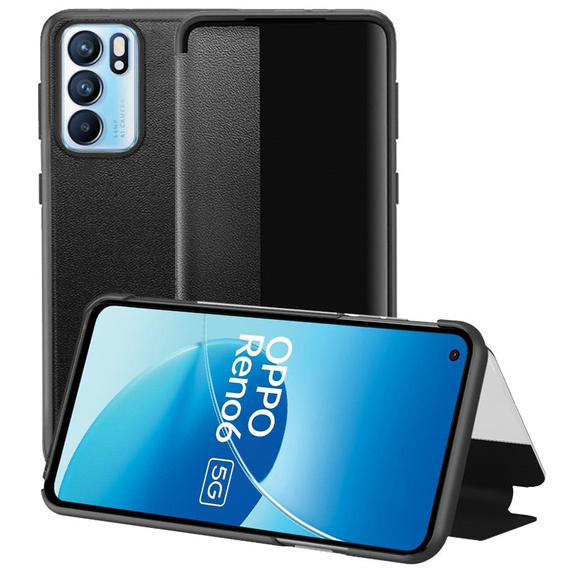Husă cu clapetă pentru Oppo Reno6 5G, Side View, albastru