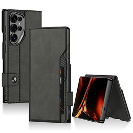 Husă tip portofel cu slot pentru carduri GKK pentru Samsung Galaxy S26 Ultra, negru