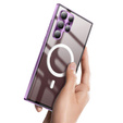 Carcasă de protecție pentru camera foto pentru Samsung Galaxy S22 Ultra, CamShield MagSafe, transparent / violet