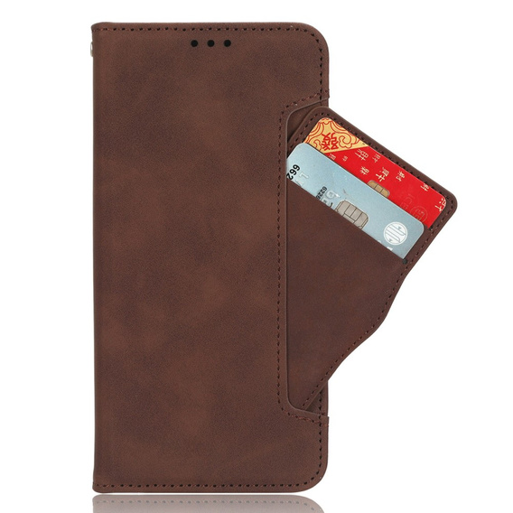 Cu clapetă pentru Infinix Hot 50 Pro+ 4G, Card Slot, maro