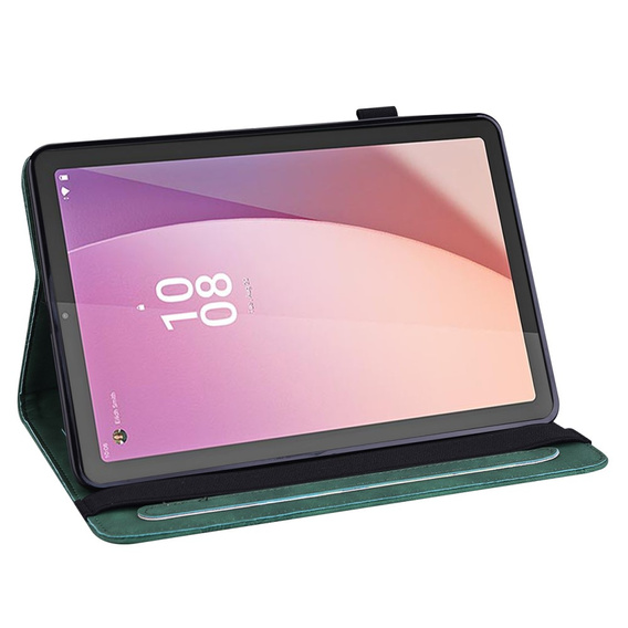 Husă cu clapetă pentru Lenovo Tab M9, flower, verde