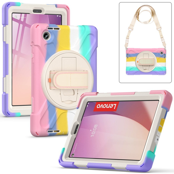Husă pentru copii pentru Lenovo Tab M8 Gen 4 TB-300FU, blindată cu curea, multicolor