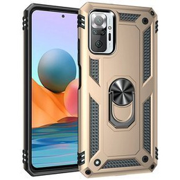 Husă blindată pentru Xiaomi Redmi Note 10 Pro, Nox Case Ring, de aur