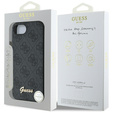 GUESS Huse pentru iPhone 16E, 4G Metal Gold Logo, negru