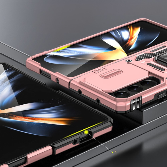 Husă blindată pentru Samsung Galaxy Z Fold6 5G, CamShield Slide, roz rose gold