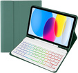 Husă cu tastatură bluetooth iluminată pentru iPad 10.9 2022 (10 gen.), verde