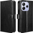 Cu clapetă pentru Xiaomi Redmi Note 14 4G, Crazy Horse Wallet, negru