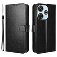 Cu clapetă pentru Xiaomi Redmi 13, Crazy Horse Wallet, negru