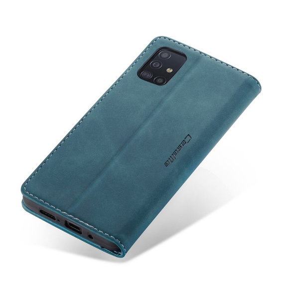 Husa CASEME pentru Samsung Galaxy A71, Leather Wallet Case, verde