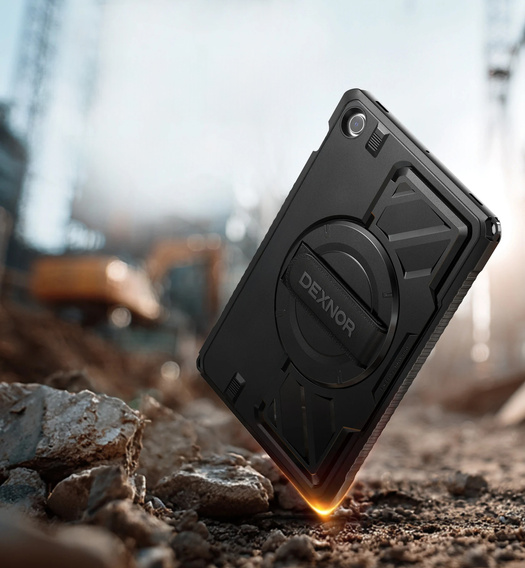 Husă Dexnor 360° cu curea și suport pentru stylus pentru Samsung Galaxy Tab A9+