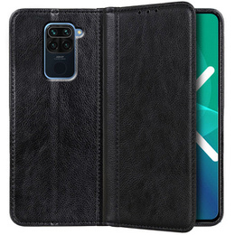 Huse pentru Xiaomi Redmi Note 9, Wallet Litchi Leather, negru