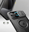 Husă blindată pentru iPhone 15 Pro Max, Dexnor CamProtect MagSafe, negru (Două rame)