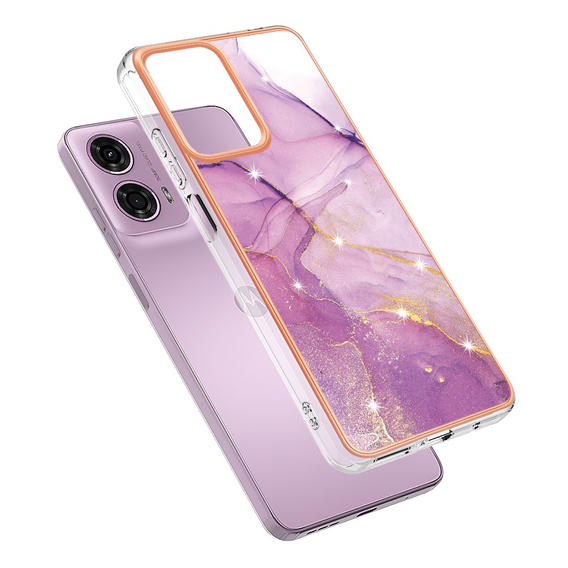 Carcasă de protecție pentru Motorola Moto G24 / G24 Power / G04, Marble Slim Case, violet
