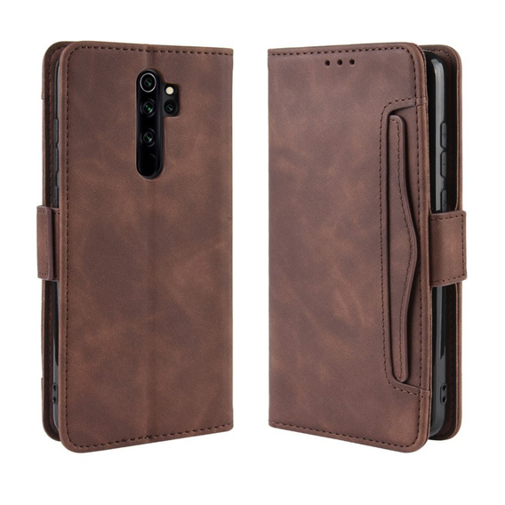 Cu clapetă pentru Xiaomi Redmi Note 8 Pro, Card Slot, maro