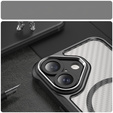 Husă pentru iPhone 16, Fusion Hybrid Carbon, pentru MagSafe, negru