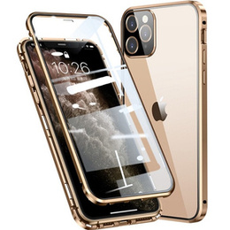 Husa pentru iPhone 11 Pro, Magnetic Dual Glass, de aur