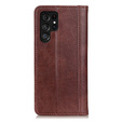 Huse pentru Samsung Galaxy S25 Ultra, Wallet Litchi Leather, maro