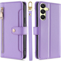 Cu clapetă pentru Samsung Galaxy A25 5G, Wallet Zipper Pocket, violet