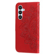 Cu clapetă pentru Samsung Galaxy A54 5G, Mandala Flower, roșu
