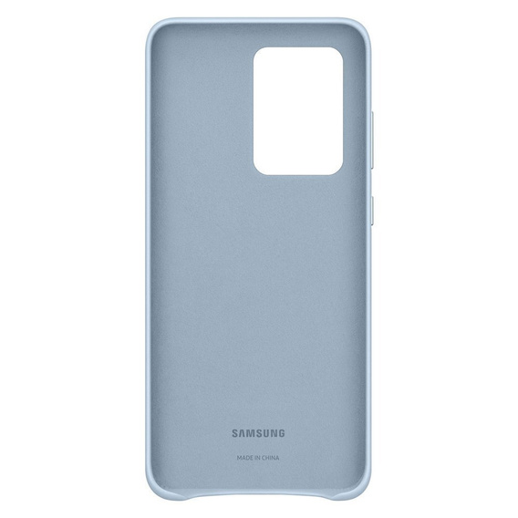 Caz original Samsung pentru Galaxy S20 Ultra, Leather Cover, albastru