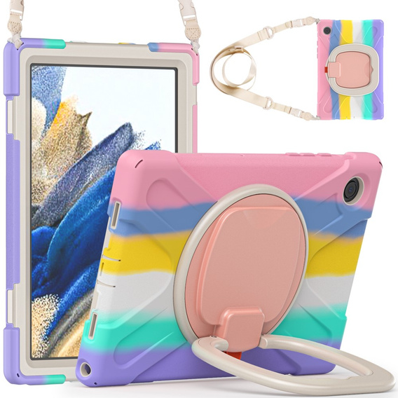Husă pentru copii pentru Samsung Galaxy tab A8 10.5 SM-X200 SM-X205, blindată cu curea, albastru
