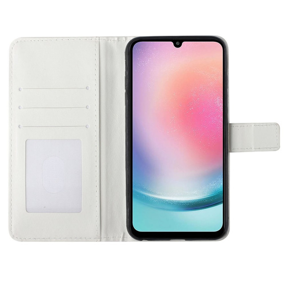 Cu clapetă pentru Samsung Galaxy A05s, Wallet, Blue Gold Butterflies, albastru