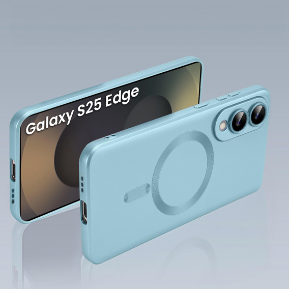 Carcasă pentru Samsung Galaxy S25 Edge, ColorMag, pentru MagSafe, albastru + sticlă călită 9H