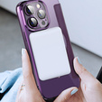 Cu clapetă pentru iPhone 13 Pro, RFID Wallet MagSafe CamShield, violet