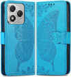 Cu clapetă pentru Honor 400 Lite, Butterfly, albastru
