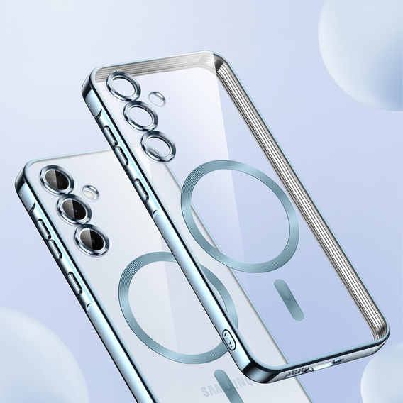 Husă pentru Samsung Galaxy A15 4G/5G, Electro MagSafe, albastru + Sticlă pentru ecran
