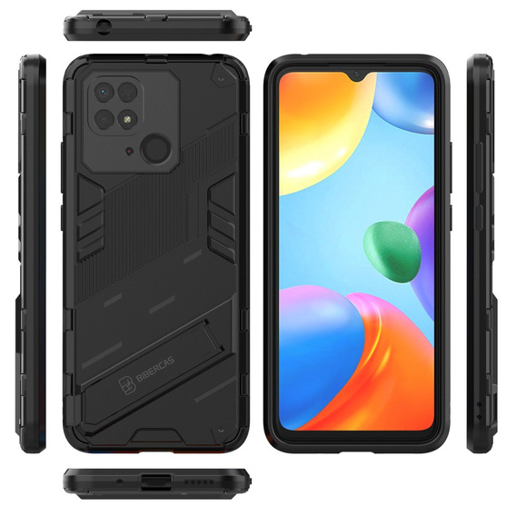 Husa pentru Xiaomi Redmi 10C, Military kickstand, albastru