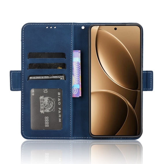 Cu clapetă pentru Xiaomi Poco F7 Ultra, Card Slot, albastru închis