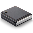 Husă pentru Samsung Galaxy Z Flip7 FE / Z Flip6, CASEME Litchi Leather, negru