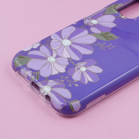 Huse pentru Samsung Galaxy A14 4G/5G, Suritch Full Body Flowers, violet