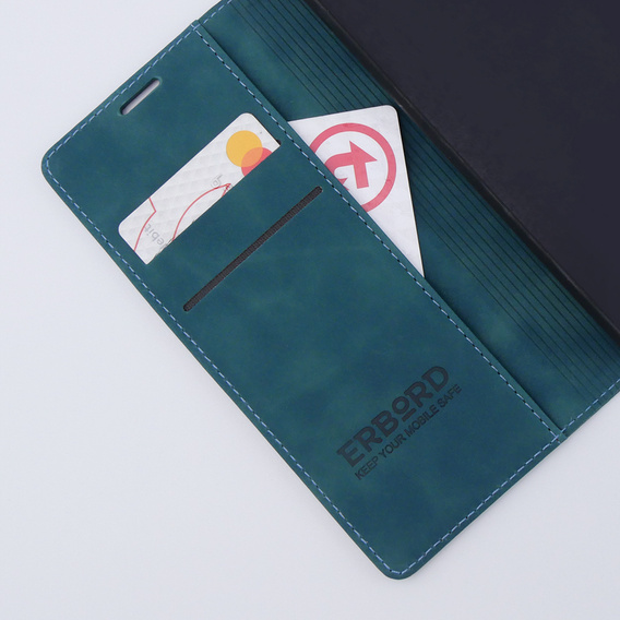 Husă pentru Xiaomi Redmi Note 12 4G, ERBORD Vintage, portofel cu clapetă, albastru