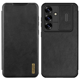 NILLKIN flip case NILLKIN pentru Samsung Galaxy A56, CamShield Qin Pro, piele, negru