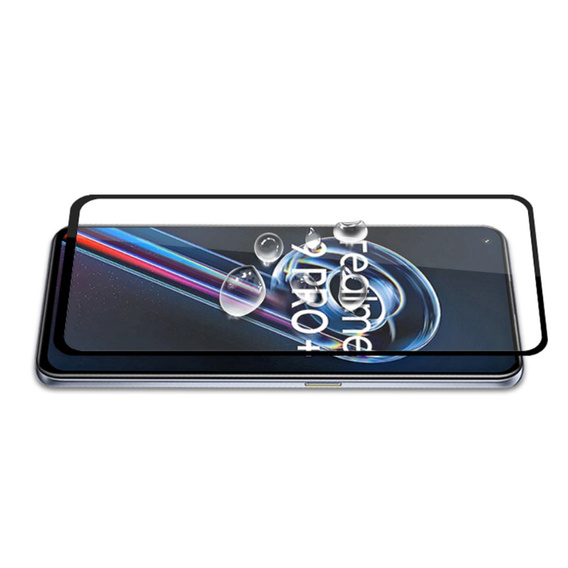 Mocolo Full Glue sticlă călită pentru Realme 9 Pro+ Plus / Realme 9 4G, cadru negru