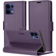 Husă pentru Oppo Reno 13, ERBORD Glossy Litchi, portofel cu clapetă, violet