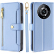 Cu clapetă pentru Realme 11 Pro 5G / Pro+ 5G, Wallet Zipper Pocket, albastru