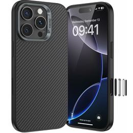 BENKS Kevlar Armor PRO Carbon Fiber 600D D065 caz pentru MagSafe pentru iPhone 16 Pro