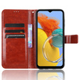 Cu clapetă pentru Samsung Galaxy M34, Crazy Horse Wallet, maro