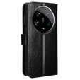 Cu clapetă pentru Xiaomi 14 Ultra, Crazy Horse Wallet, negru