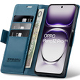 Husă pentru Oppo Reno 12 Pro, ERBORD Glossy Litchi, portofel cu clapetă, albastru