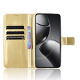 Cu clapetă pentru Xiaomi 14T, Crazy Horse Wallet, de aur