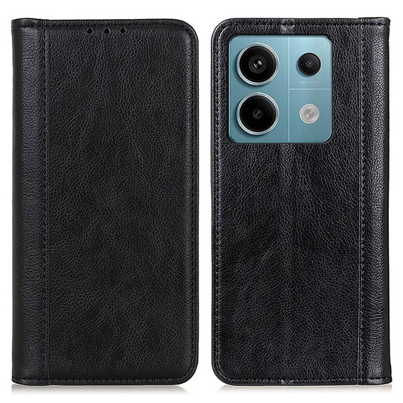 Huse pentru Xiaomi Redmi Note 13 Pro 5G, Wallet Litchi Leather, negru