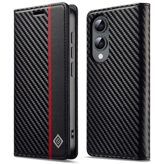 Carcasă cu clapetă pentru Samsung Galaxy S25 Edge, Carbon LC.IMEEKE, negru