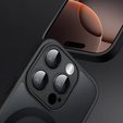 Husă pentru iPhone 16 Pro, pentru MagSafe, ERBORD Matt Case, negru + sticlă pentru ecran