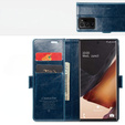 Carcasă flip CASEME pentru Samsung Galaxy Note 20 Ultra, Waxy Textured, albastru