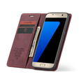 Husa CASEME pentru Samsung Galaxy S7, Leather Wallet Case, maroon